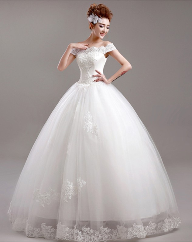 WD3020 off the shoulder bridal dress